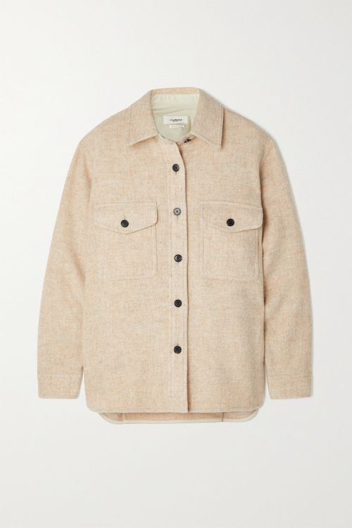 Faxon Oversized Brushed Wool-blend Jacket - Beige - FR34