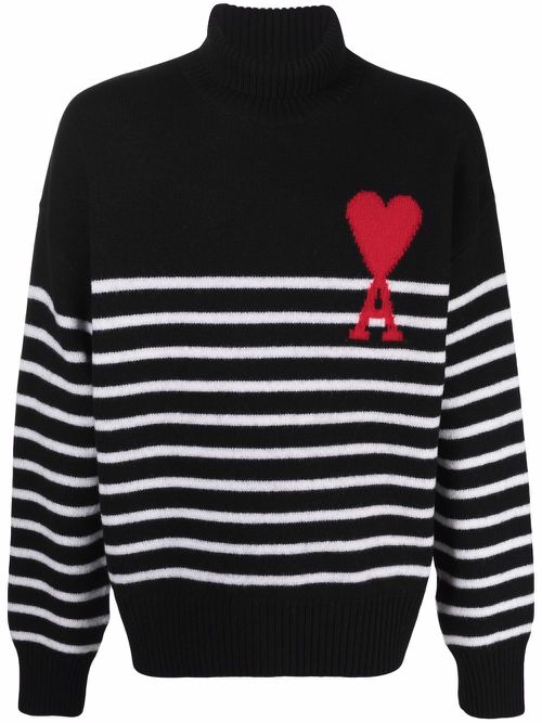 Ami de Coeur striped jumper - Black