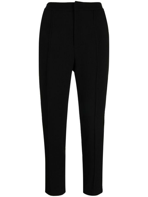 High-waisted wool trousers - Black