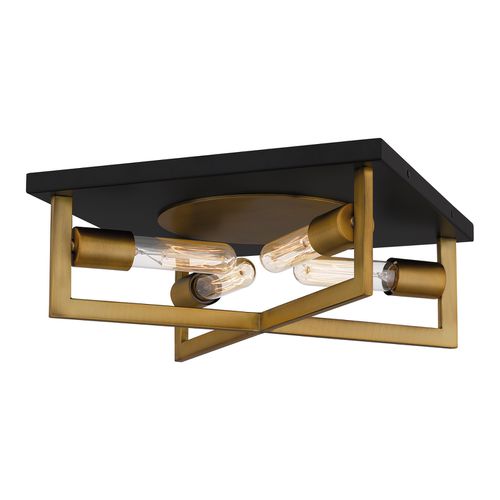 Brunson 4-Light Flush Mount in Aged Bra