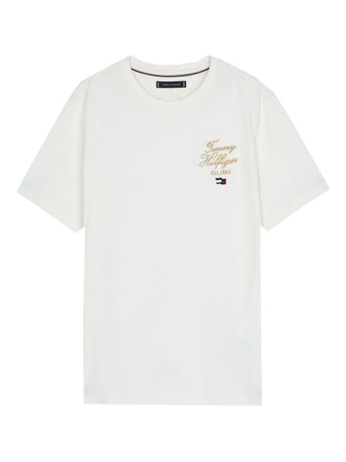 Tommy Hilfiger logo-embroidered T-shirt - Neutrals