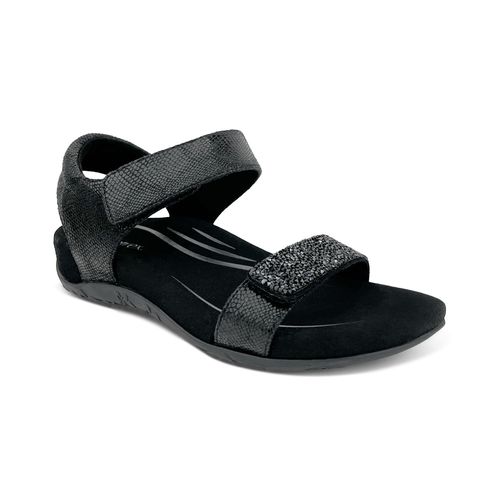Maria Studded Quarter Strap - Jeweled Black