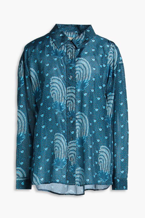 Stevie printed silk shirt - Blue - 1