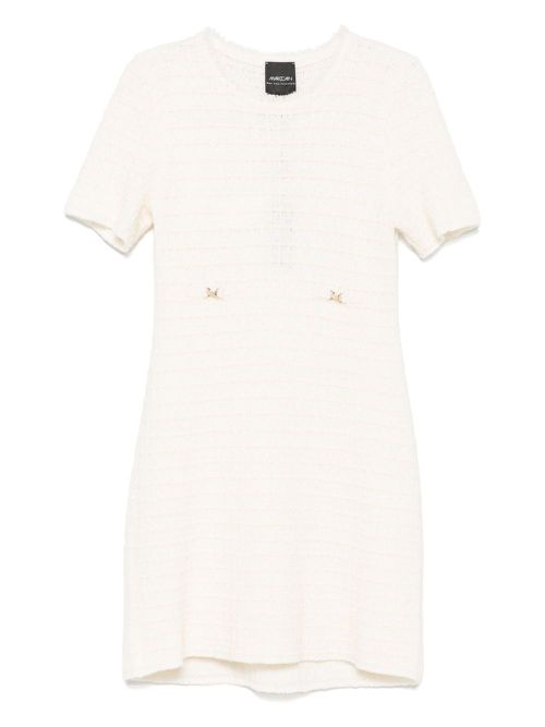 MARCCAIN logo-plaque mini dress - White