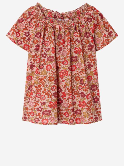 Organic Cotton Floral Blouse — Multicolor