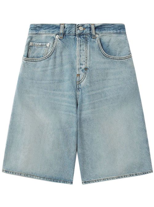 Wide-leg denim shorts - Blue