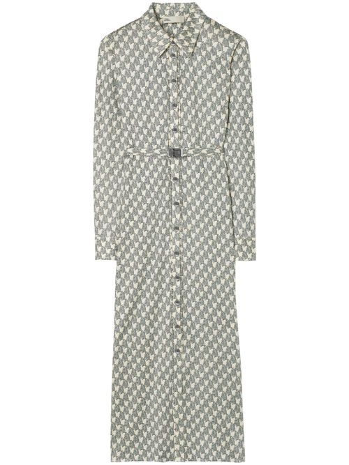 Pattern-print midi shirtdress - Neutrals
