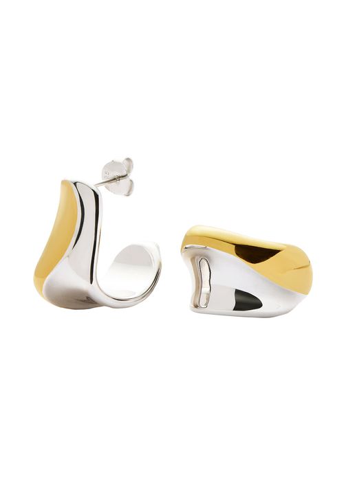 Sculptural Molten Medium Hoop Earrings