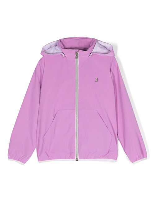 Zip-up hooded bomber jacket - Pink