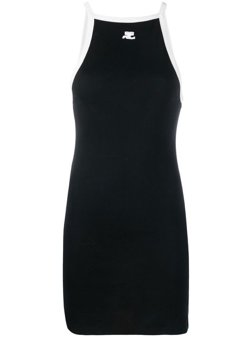Sleeveless cotton mini-dress - Black