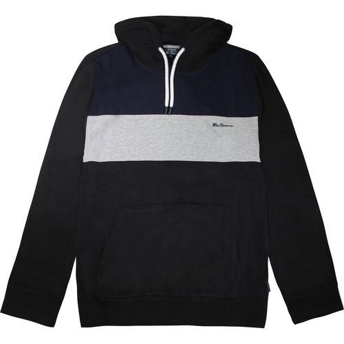 Ben Sherman Panelled Mens Black Hoodie Cotton - Sma