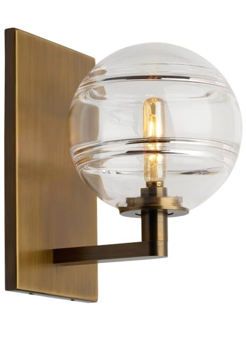 Sedona 9" Wall Sconce in Aged Brass and Clear