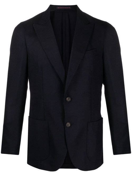 Single-breasted virgin wool blazer - Blue