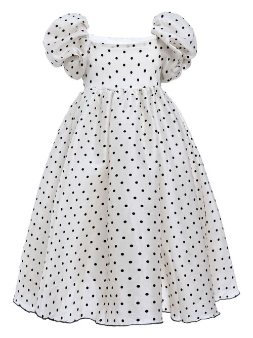 Osuna polka dot teacup dress - White