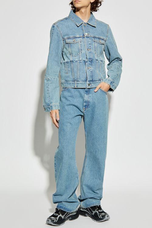 Jeans With Logo, Men's, Light Blue