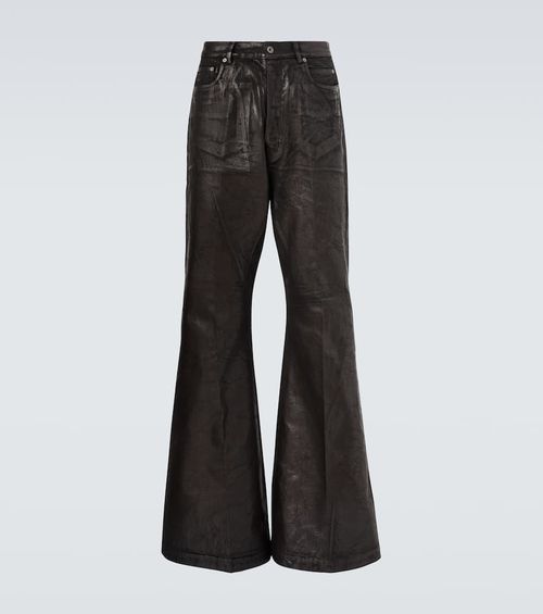 Coated wide-leg jeans