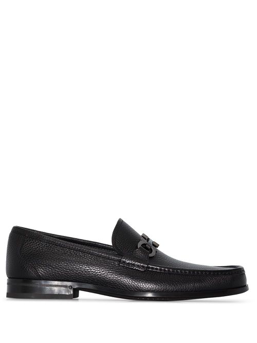 Horsebit leather mocassin loafers - Black