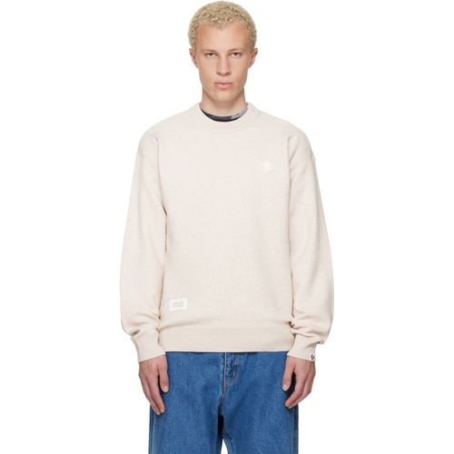 Beige 'AAPENOW' Moonface Crew Neck Sweater