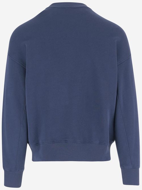 Logo-Embroidered Cotton Sweatshirt — Navy