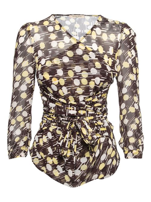 Polka dot-print blouse - Black