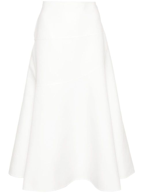 Asymmetric midi skirt - White