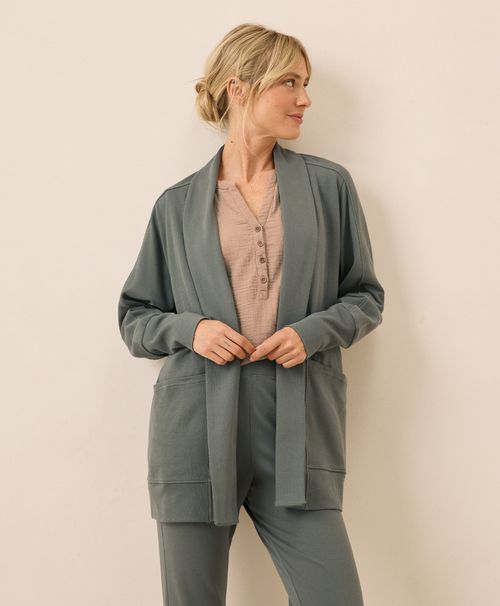Women's Castor Green Airplane Wrap Cardigan
