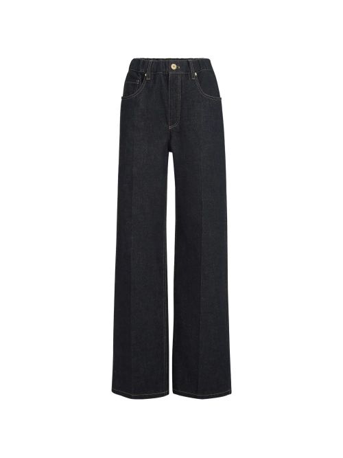 Wide-Leg Denim Jeans — black