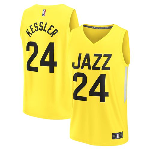 Men's Walker Kessler Yellow Utah Jazz Fast Break Replica Player Jersey