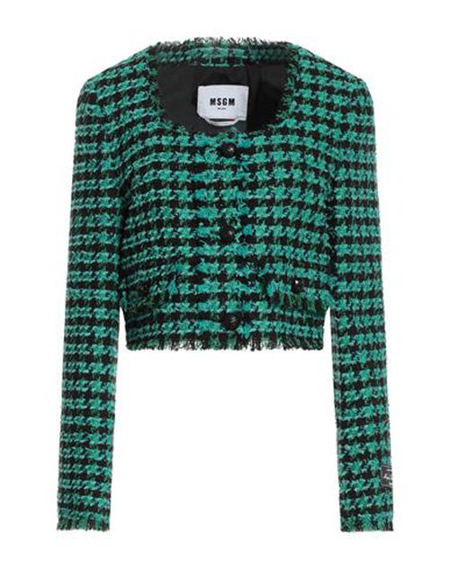 Woman Jacket Green Size 4 Cotton, Acrylic, Polyester, Wool, Viscose