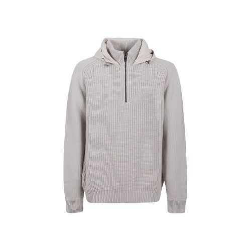 Wool Knit Hoodie — Gray