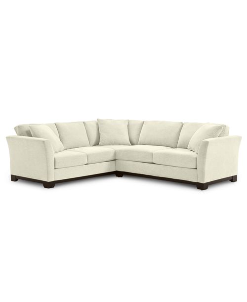 "Elliot Ii 108"" Fabric 2-Pc. Apartment Sectional Sofa, Created for Merit Pearl Ivory"