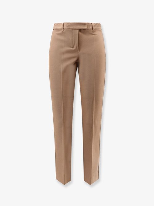 Stretch Cotton Blend Trousers — Brown