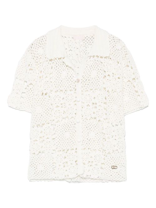 LIU JO open-knit cardigan - White