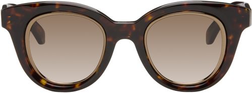 Brown Mini Anagram Butterfly Sunglasses