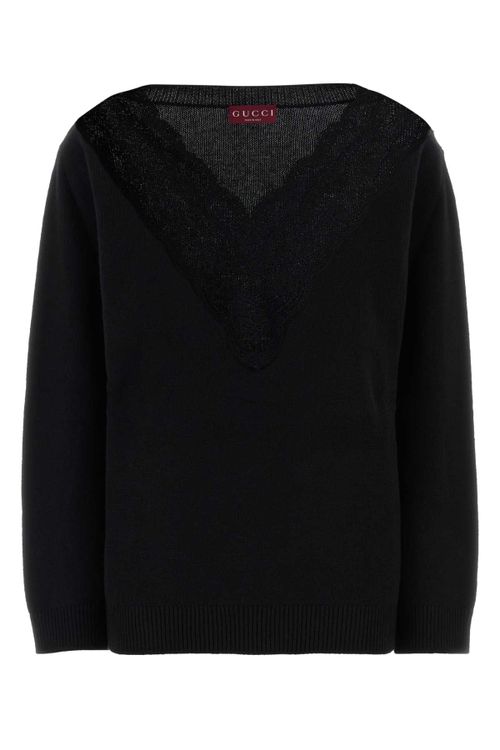 Wool-Cashmere Blend Sweater — Black