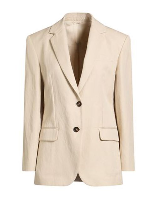 Woman Blazer Cream Size 6 Cotton, Linen
