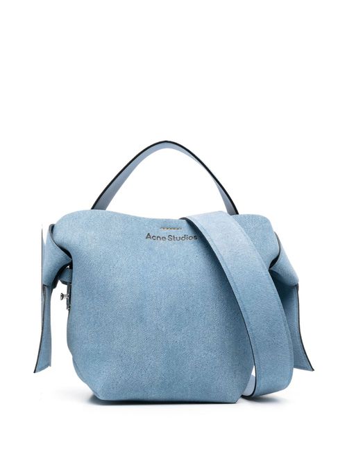 Logo-print denim tote bag - Blue