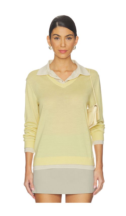 Rag & Bone Anne Long Sleeve Layered Polo in Yellow. L. Also in XS