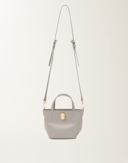 Eclissi mini tote bag in nappa calfskin leather, shadow