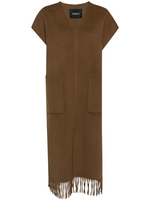 Double-faced fringed dress - Brown