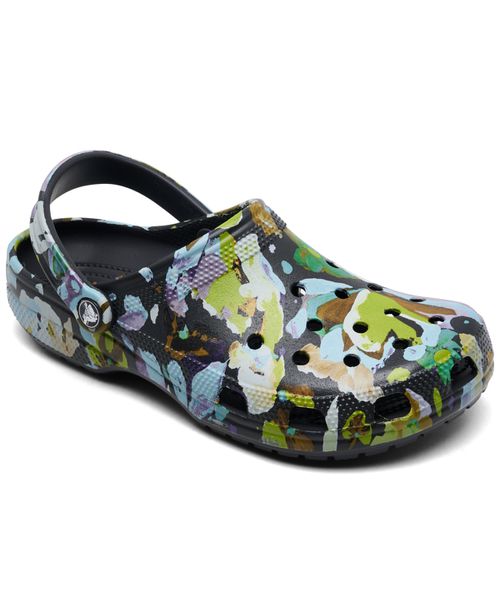 Women's Classic Painted Floral Clogs from Finish Line - Black Sand