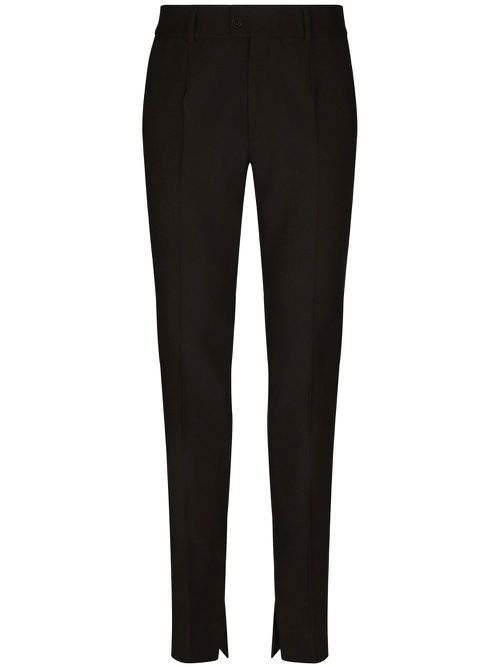 Ankle-slit super-skinny trousers - Black