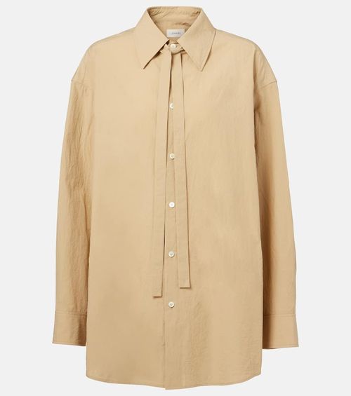 Tie-detail cotton shirt