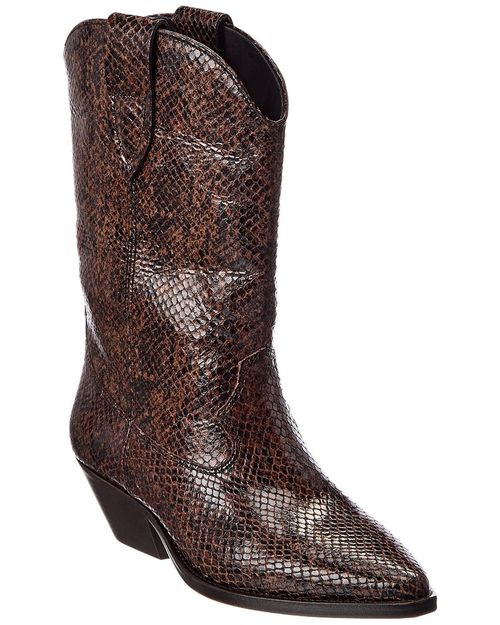 Duerto Snake-Embossed Leather Boot