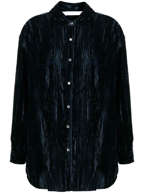 Velvet crinkled shirt - Blue