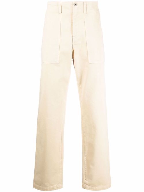 Embroidered Cross straight-leg trousers - Neutrals