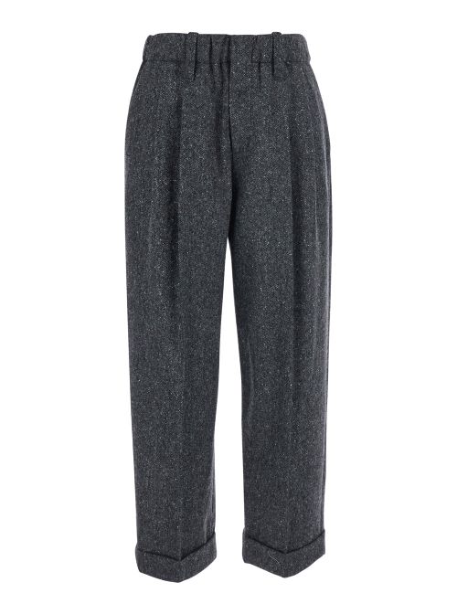 Virgin Wool Donegal Trousers — Gray