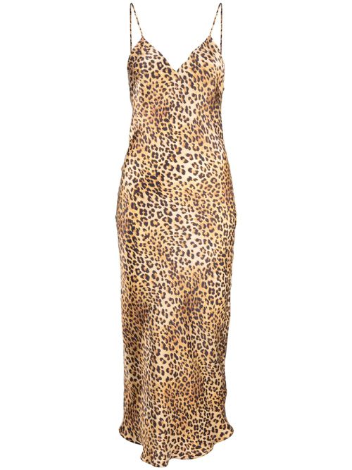 Golden Hollywood leopard-print silk midi dress - Brown