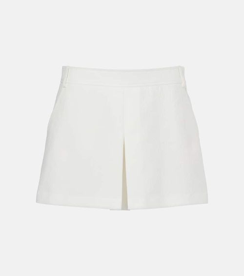 Cotton and silk-blend piqué skort