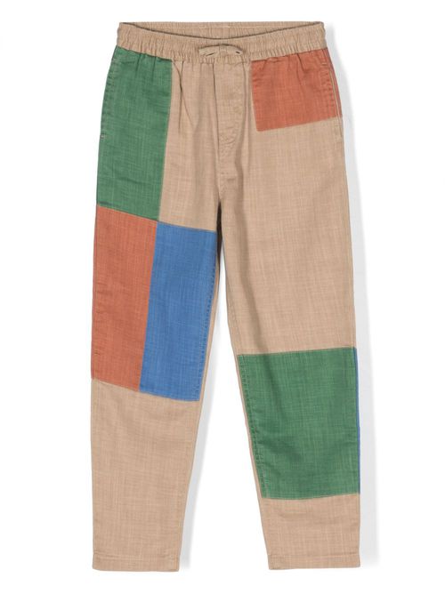 Panelled cotton trousers - Neutrals